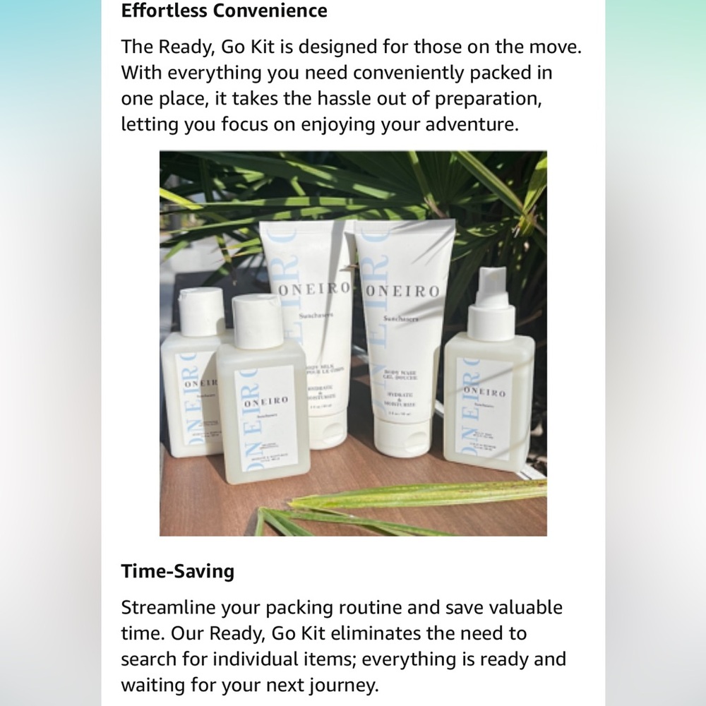 8. Oneiro High End Skin Care travel to go set 90.00 msrp